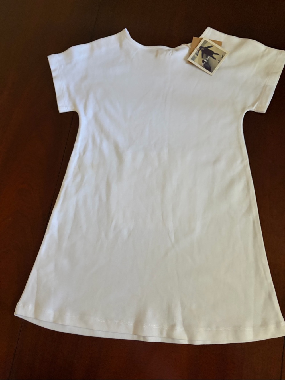 Girls' White Short Sleeve A-Line Dress